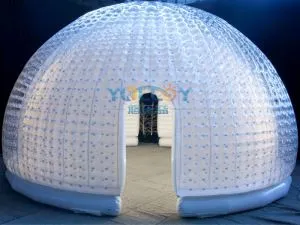 Průhledný dvouvrstvý nafukovací kopule stan